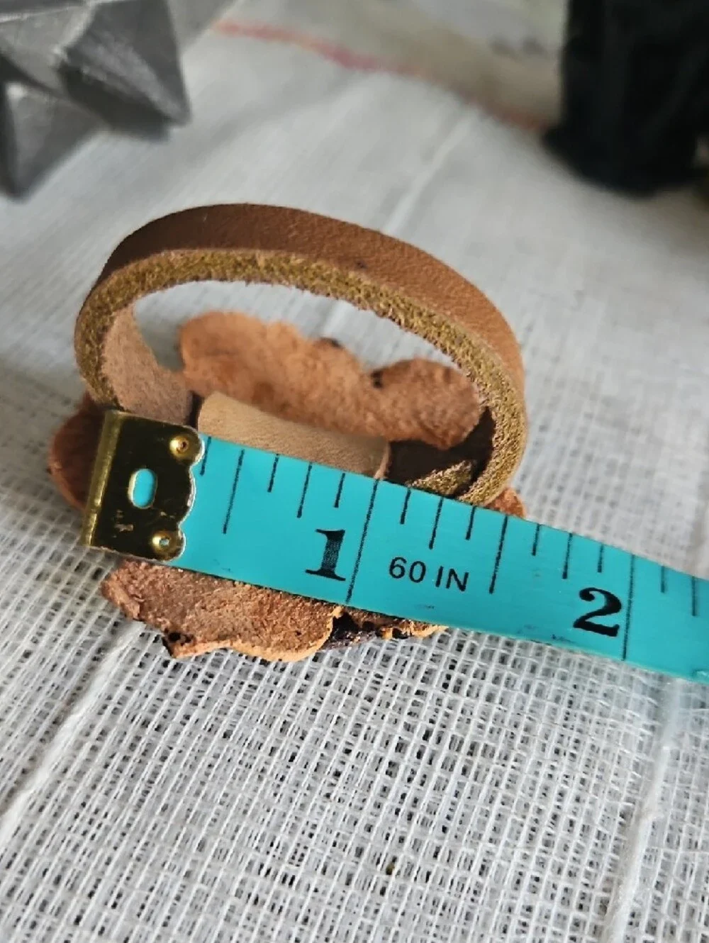 Handmade Genuine Leather Pet Collar Flower Accent NEW GIFTED